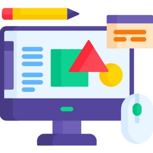 Graphics design illustration showing creative tools, digital artwork, and design concepts